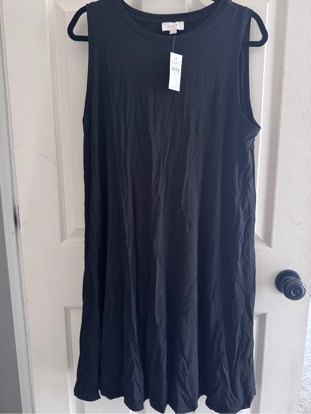 LOFT Black Sleeveless Swing Dress